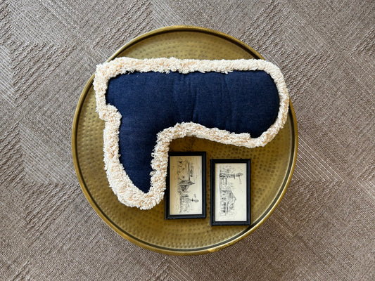 Denim boot pillow