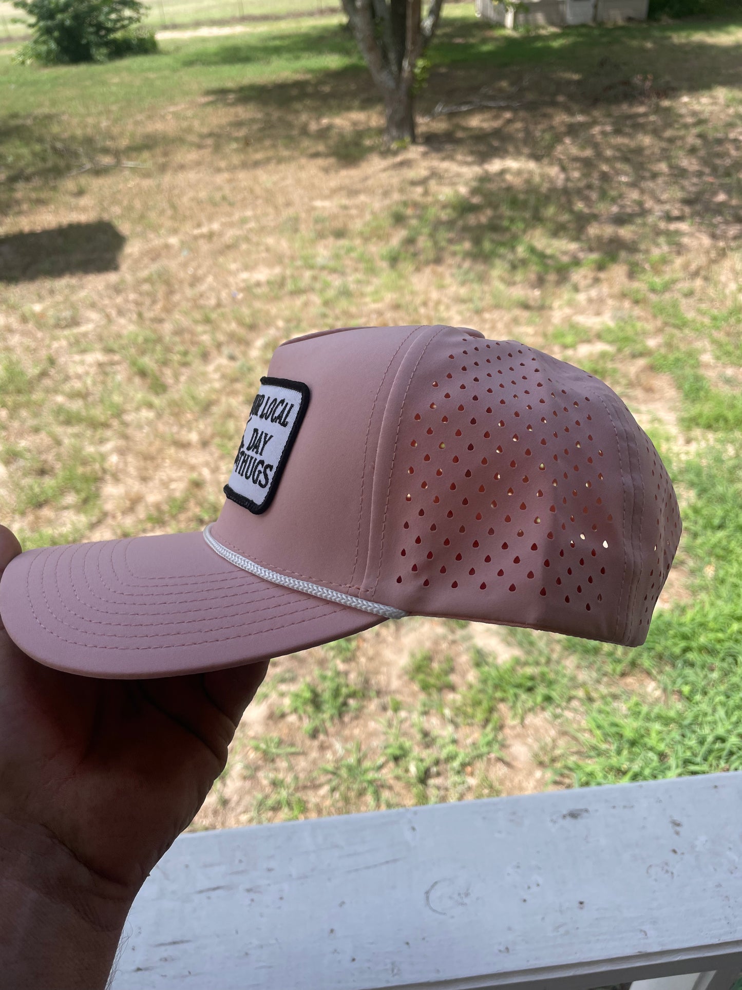 Baby pink with white rope