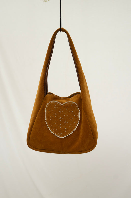 LARGE HOBO HEART POCKET AND SUEDE