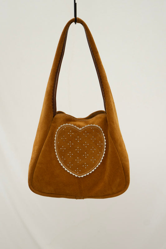LARGE HOBO HEART POCKET AND SUEDE
