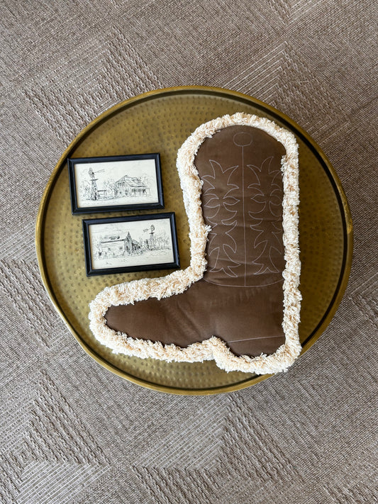 Denim boot pillow