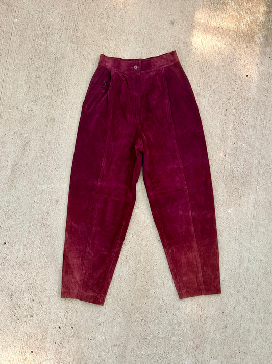 Suede high waisted pants