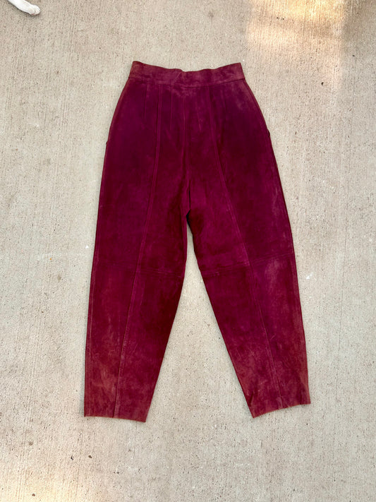 Suede high waisted pants