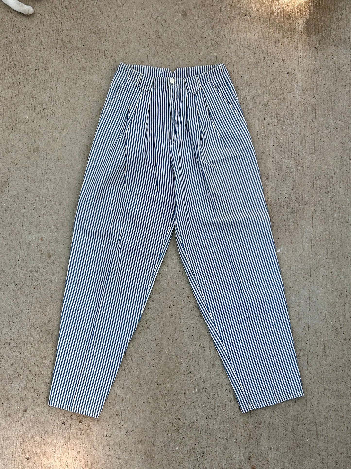 Striped high waisted jean