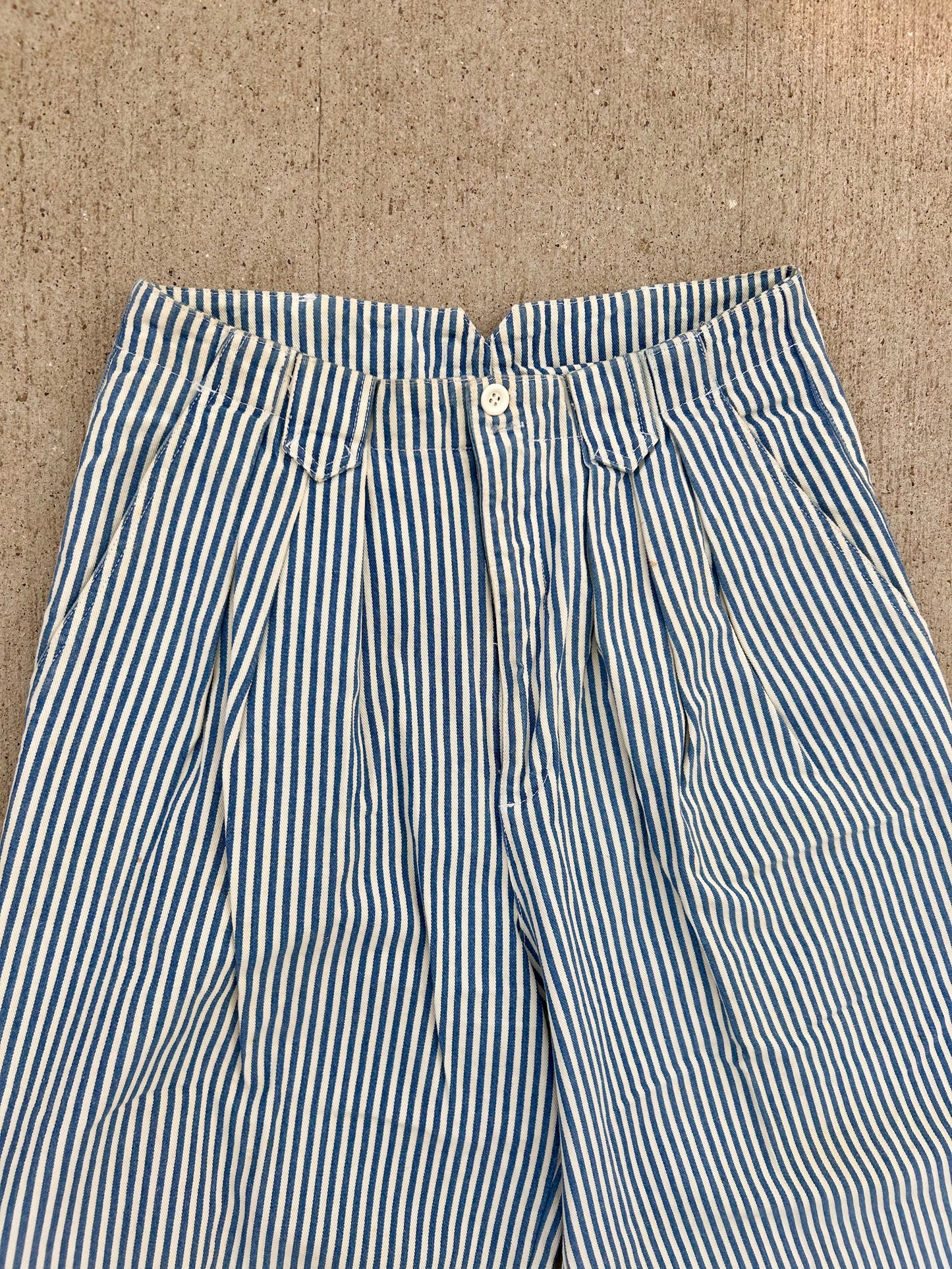 Striped high waisted jean