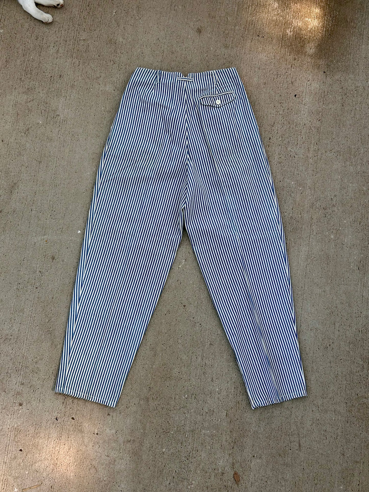 Striped high waisted jean