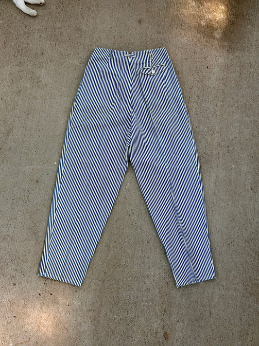Striped high waisted jean