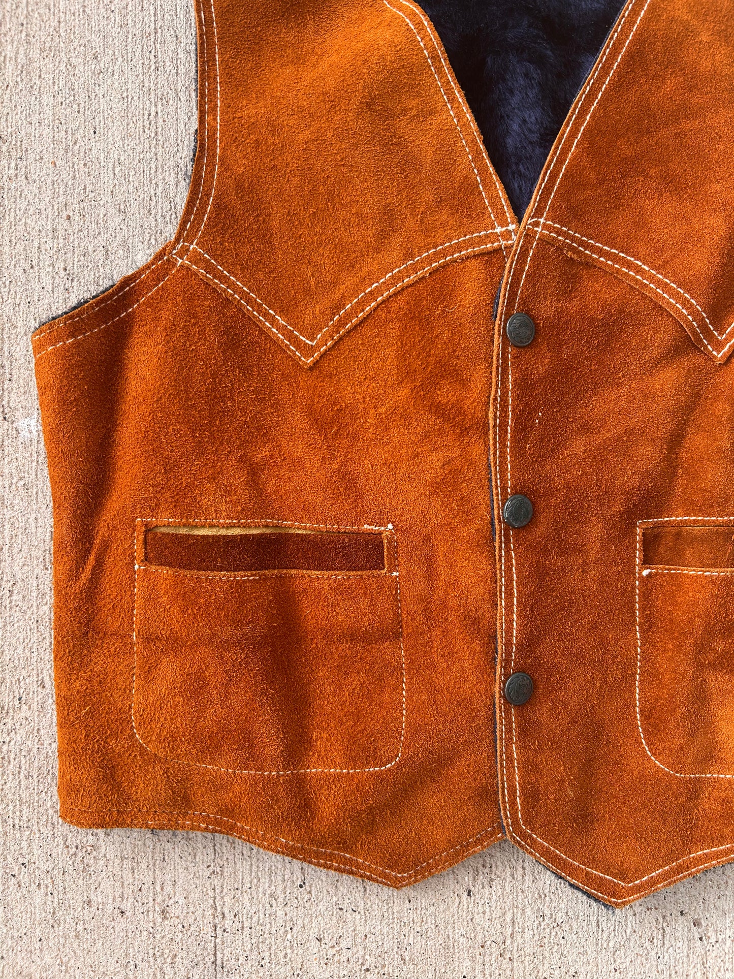 Vintage suede lined vest