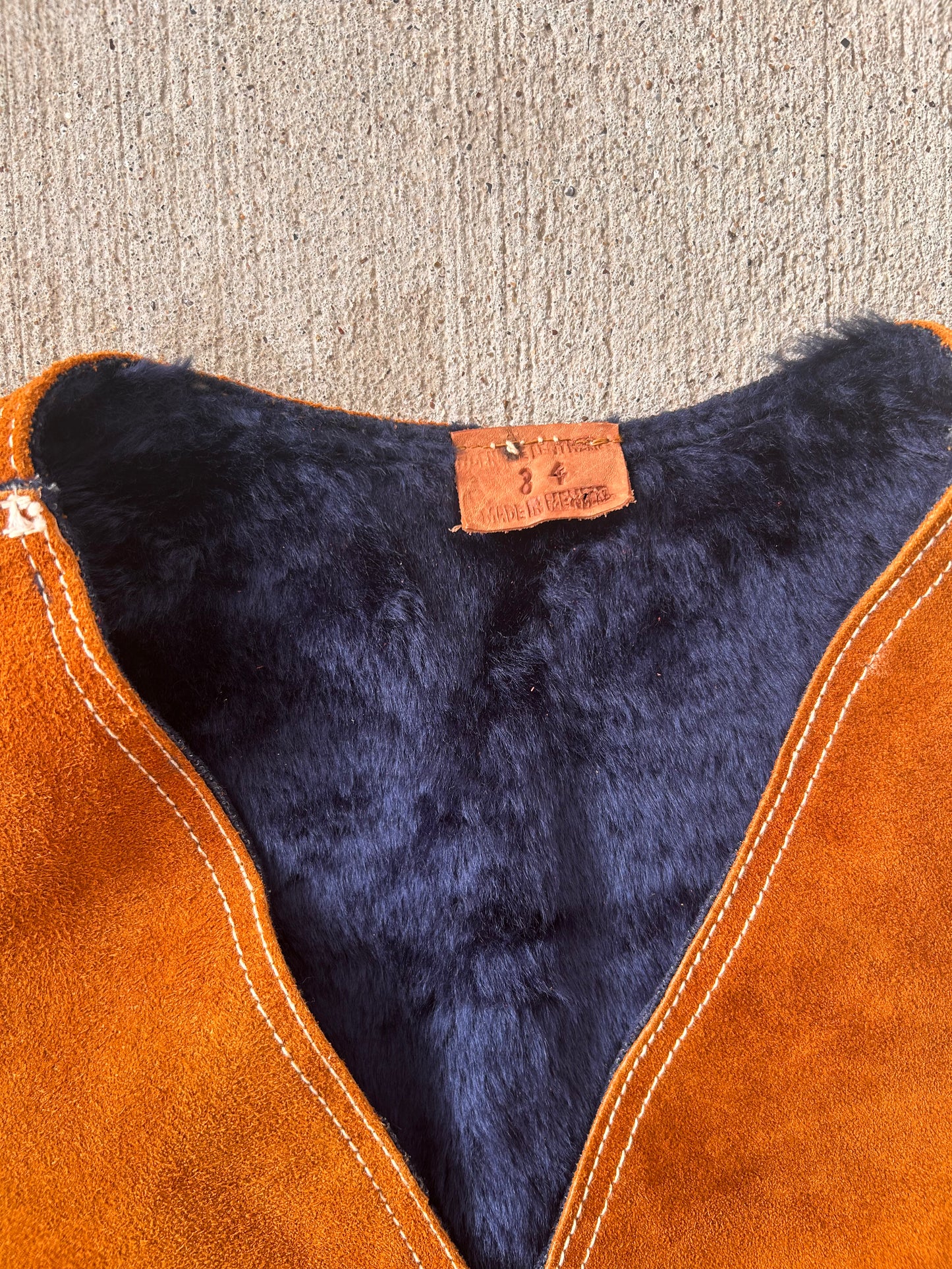 Vintage suede lined vest