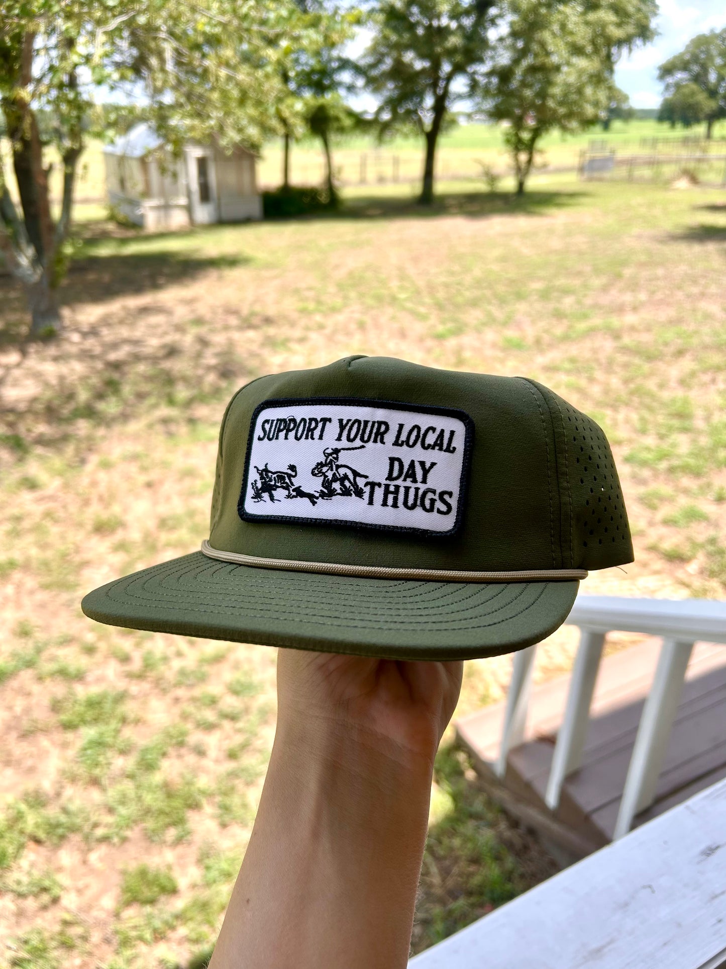 Forest green and yellow snapback