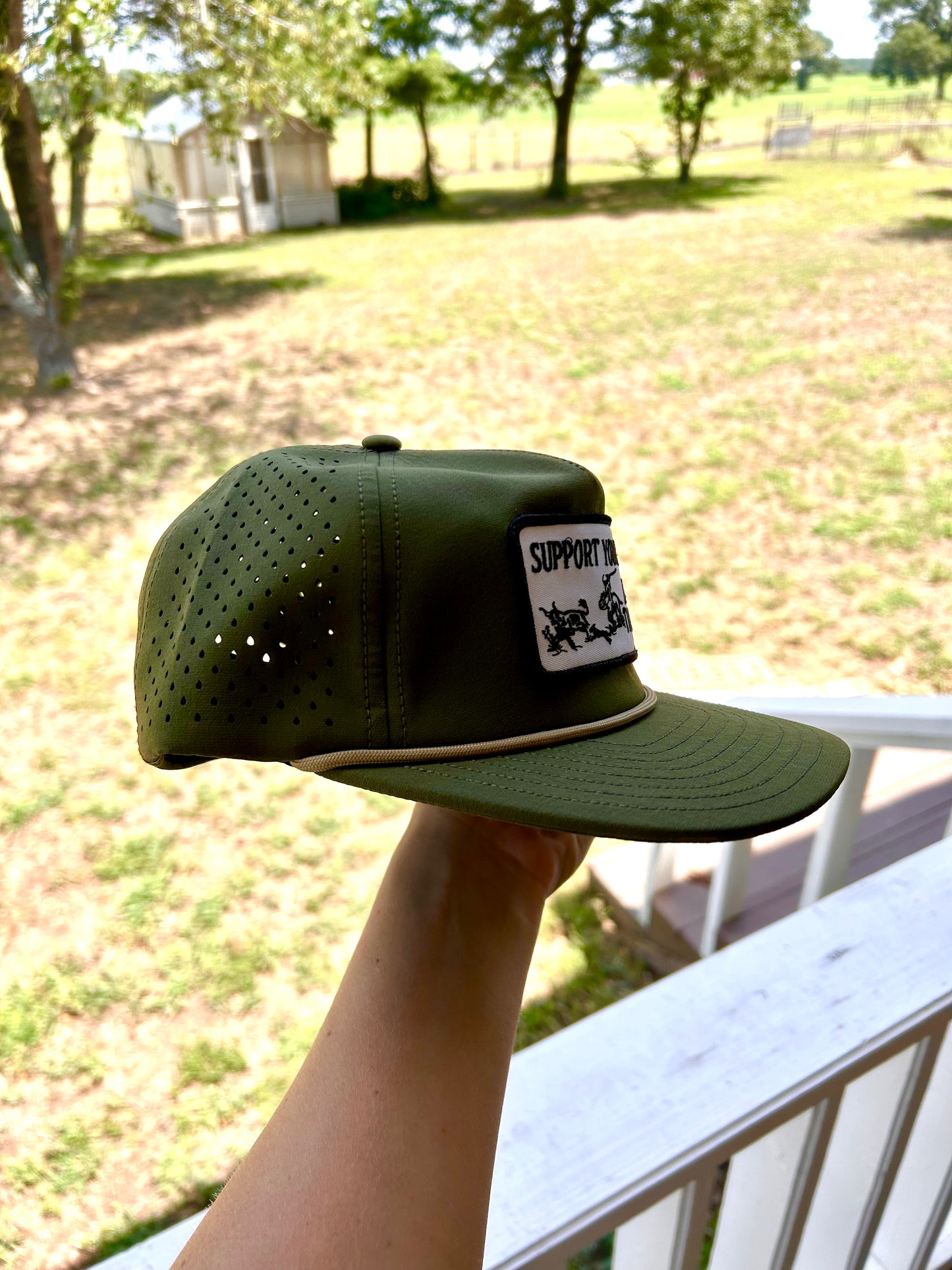 Forest green and yellow snapback